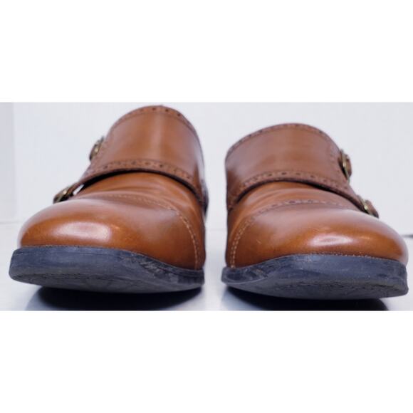 COLE HAAN Grand. OS Double Monk Strap Dress Shoes Brown Leather Men's Size 11 M - Picture 7 of 16